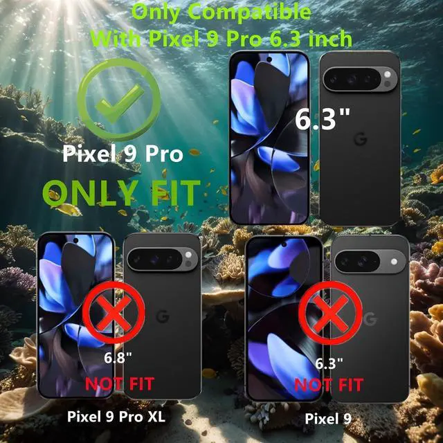 Alt view image 2 of 7 - BONAEVER Pixel 9 Pro Waterproof Case, Shockproof Protection Phone Cover for Google Pixel 9 Pro, Full Coverage with Screen Protector, Wireless Charging Compatible, Slim Design, Black
