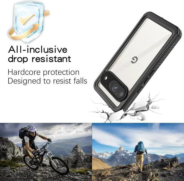 Alt view image 4 of 7 - BONAEVER for Google Pixel 9 Case Waterproof IP68 Certified Dustproof Shockproof Built-in Screen Protector Full Body Case for Google Pixel 9 6.3" 2024