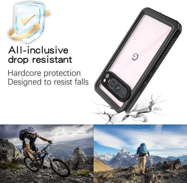 Alt view image 4 of 7 - BONAEVER for Google Pixel 9 Pro Case Waterproof IP68 Certified Dustproof Shockproof Built-in Screen Protector Full Body Case for Google Pixel 9 Pro 6.3" 2024