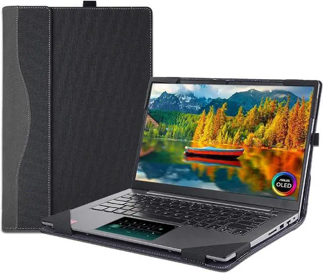 Main image of BONAEVER Laptop Case Cover for 14'' Asus Zenbook 14 OLED & 14X OLED & 14 Flip OLED Notebook Sleeve[Please Check The Model],PU Leathe Bag Protective Shell with Pen Holder and Heat Dissipation Hole