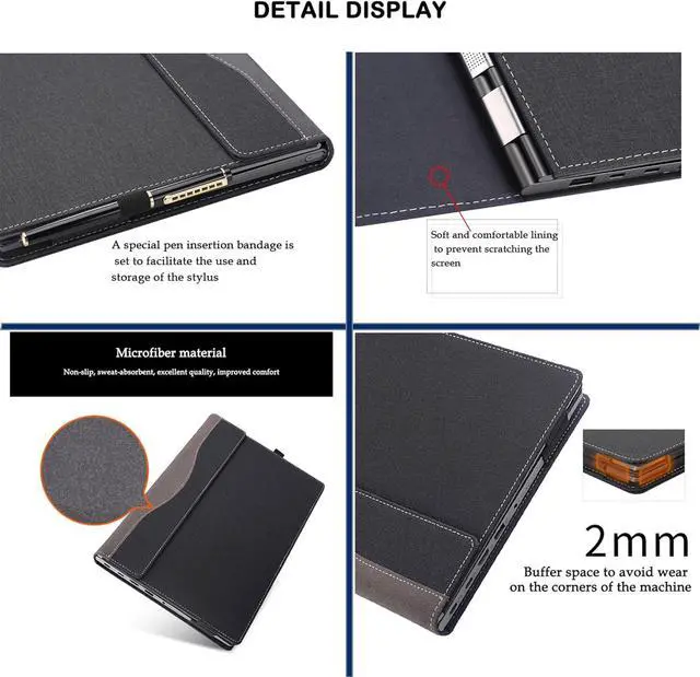 Alt view image 6 of 6 - BONAEVER Laptop Case Cover for 14'' Asus Zenbook 14 OLED & 14X OLED & 14 Flip OLED Notebook Sleeve[Please Check The Model],PU Leathe Bag Protective Shell with Pen Holder and Heat Dissipation Hole Blue