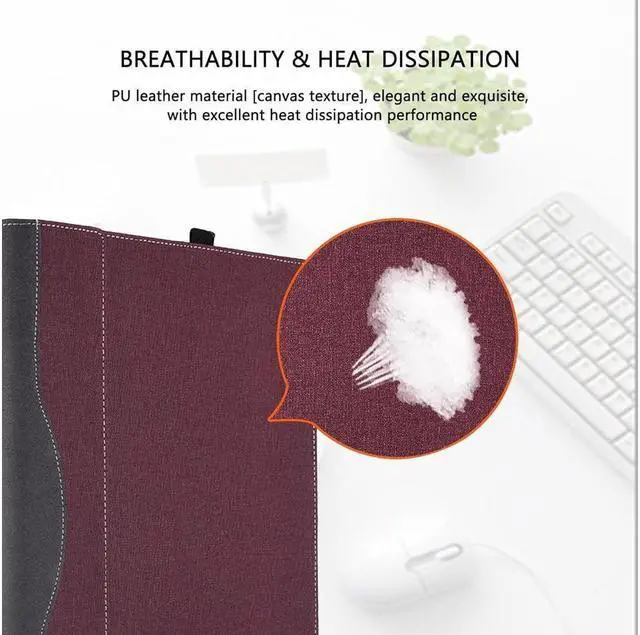 Alt view image 2 of 6 - BONAEVER 14-dq Case for HP Pavilion x360 14-dw 14-dk 14-ds 14-dr 14-FR 14-cd 14m-dh Pro c645 Protective Laptop Cover Inspiron 13-7375 7368 5370 5406 5400 7460 7472 Thinkbook 14s Sleeve Wine Red