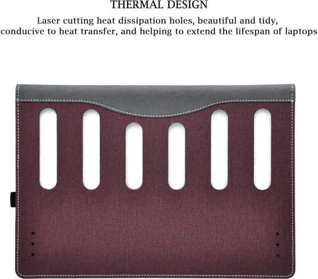 Alt view image 3 of 6 - BONAEVER 14-dq Case for HP Pavilion x360 14-dw 14-dk 14-ds 14-dr 14-FR 14-cd 14m-dh Pro c645 Protective Laptop Cover Inspiron 13-7375 7368 5370 5406 5400 7460 7472 Thinkbook 14s Sleeve Wine Red