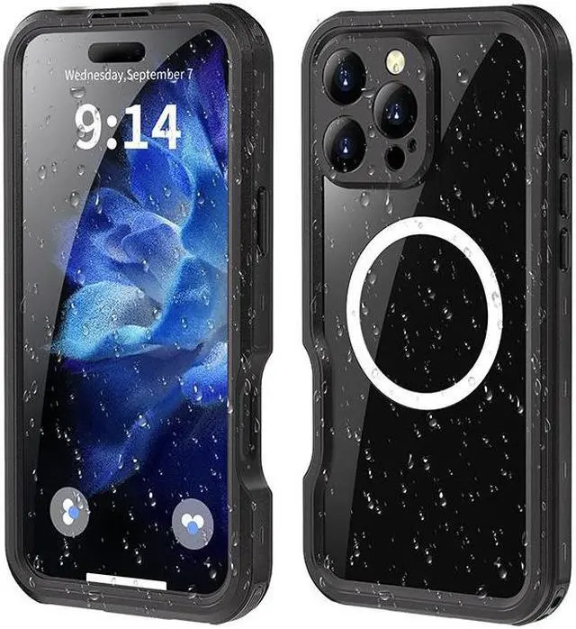 Main image of BONAEVER Magnetic Waterproof Case for iPhone 16 Pro Max , Built-in Screen Protector[IP68 Underwater][Upgrade Military Dropproof][Compatible with MagSafe] Full Body Shockproof Translucent Phone Cover