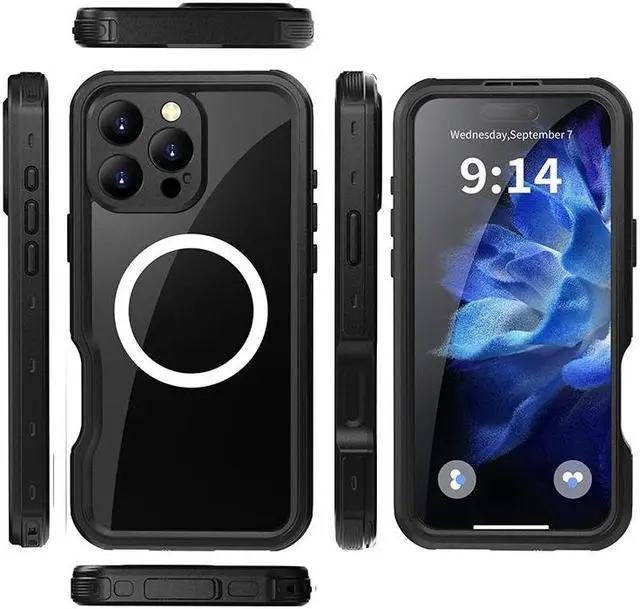 Alt view image 7 of 7 - BONAEVER Magnetic Waterproof Case for iPhone 16 Pro Max , Built-in Screen Protector[IP68 Underwater][Upgrade Military Dropproof][Compatible with MagSafe] Full Body Shockproof Translucent Phone Cover