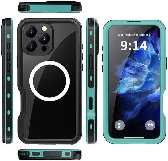 Alt view image 7 of 7 - BONAEVER Magnetic Waterproof Case for iPhone 16 Pro Max , Built-in Screen Protector[IP68 Underwater][Upgrade Military Dropproof][Compatible with MagSafe] Full Body Shockproof Translucent Phone Cover