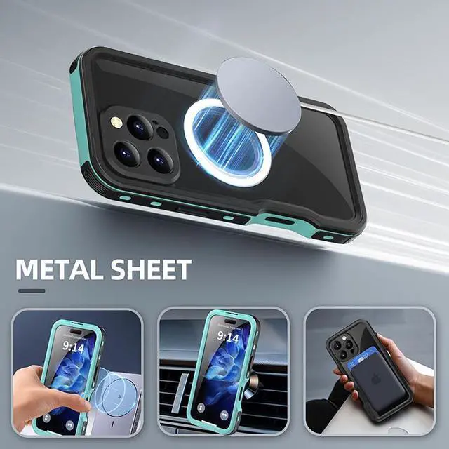 Alt view image 4 of 7 - BONAEVER Magnetic Waterproof Case for iPhone 16 Pro Max , Built-in Screen Protector[IP68 Underwater][Upgrade Military Dropproof][Compatible with MagSafe] Full Body Shockproof Translucent Phone Cover