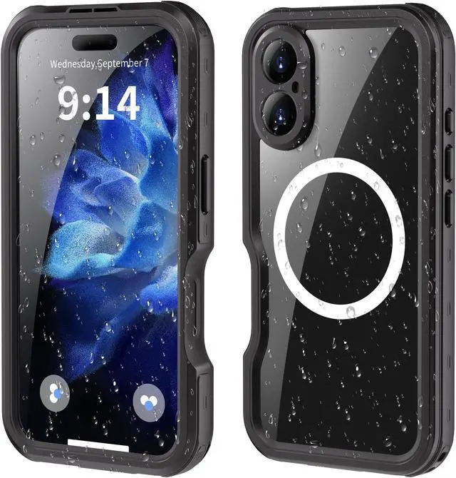 Main image of BONAEVER Magnetic Waterproof Case for iPhone 16, Built-in Screen Protector[IP68 Underwater][Upgrade Military Dropproof][Compatible with MagSafe] Full Body Shockproof Translucent Phone Cover