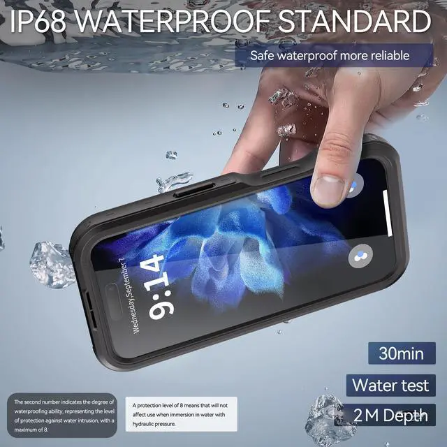 Alt view image 4 of 7 - BONAEVER Magnetic Waterproof Case for iPhone 16, Built-in Screen Protector[IP68 Underwater][Upgrade Military Dropproof][Compatible with MagSafe] Full Body Shockproof Translucent Phone Cover
