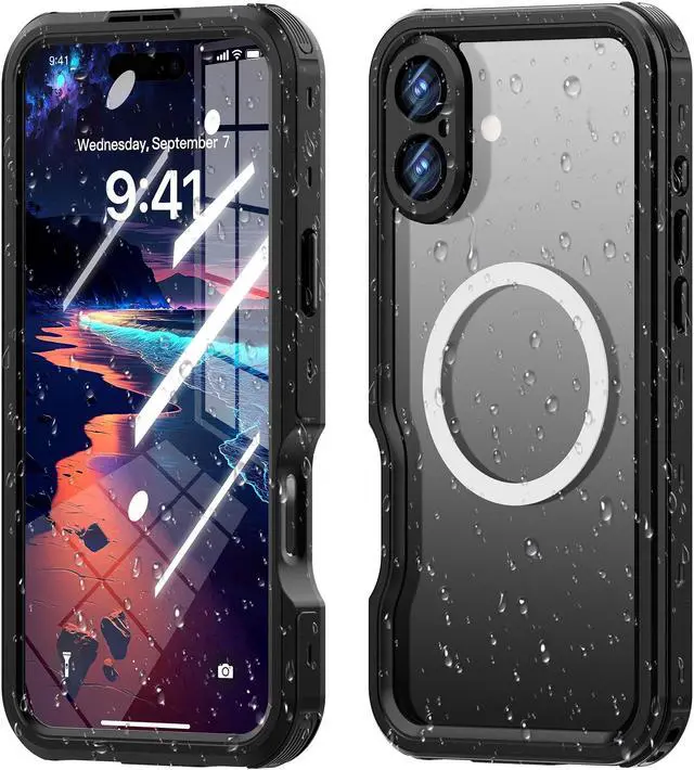 Main image of BONAEVER Magnetic Waterproof Case for iPhone 16 Plus, Built-in Screen Protector[IP68 Underwater][Upgrade Military Dropproof][Compatible with MagSafe] Full Body Shockproof Translucent Phone Cover