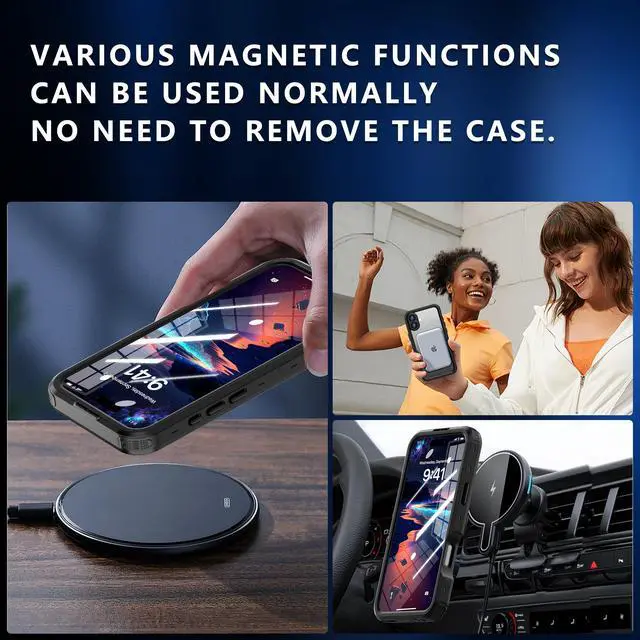 Alt view image 4 of 7 - BONAEVER Magnetic Waterproof Case for iPhone 16 Plus, Built-in Screen Protector[IP68 Underwater][Upgrade Military Dropproof][Compatible with MagSafe] Full Body Shockproof Translucent Phone Cover