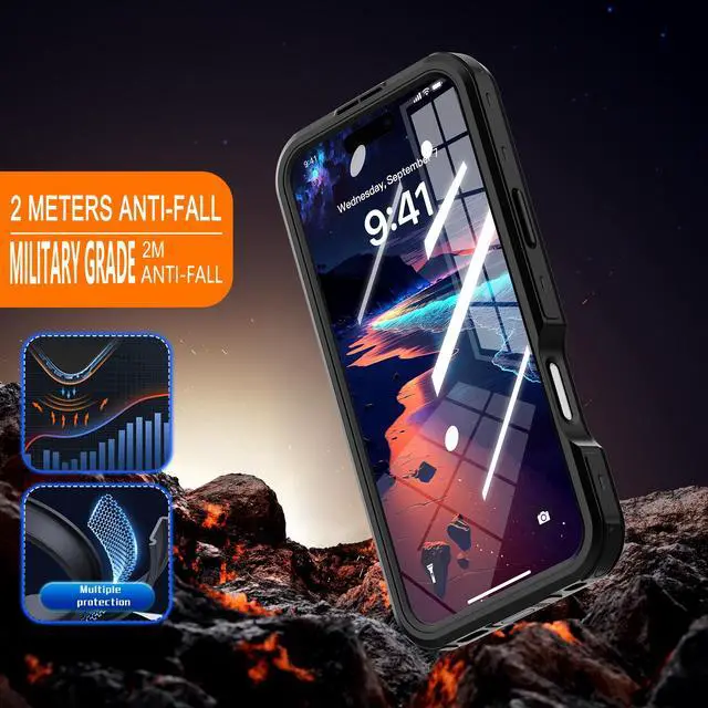 Alt view image 2 of 7 - BONAEVER Magnetic Waterproof Case for iPhone 16 Plus, Built-in Screen Protector[IP68 Underwater][Upgrade Military Dropproof][Compatible with MagSafe] Full Body Shockproof Translucent Phone Cover
