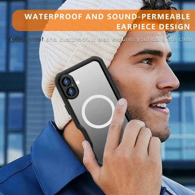 Alt view image 5 of 7 - BONAEVER Magnetic Waterproof Case for iPhone 16 Plus, Built-in Screen Protector[IP68 Underwater][Upgrade Military Dropproof][Compatible with MagSafe] Full Body Shockproof Translucent Phone Cover