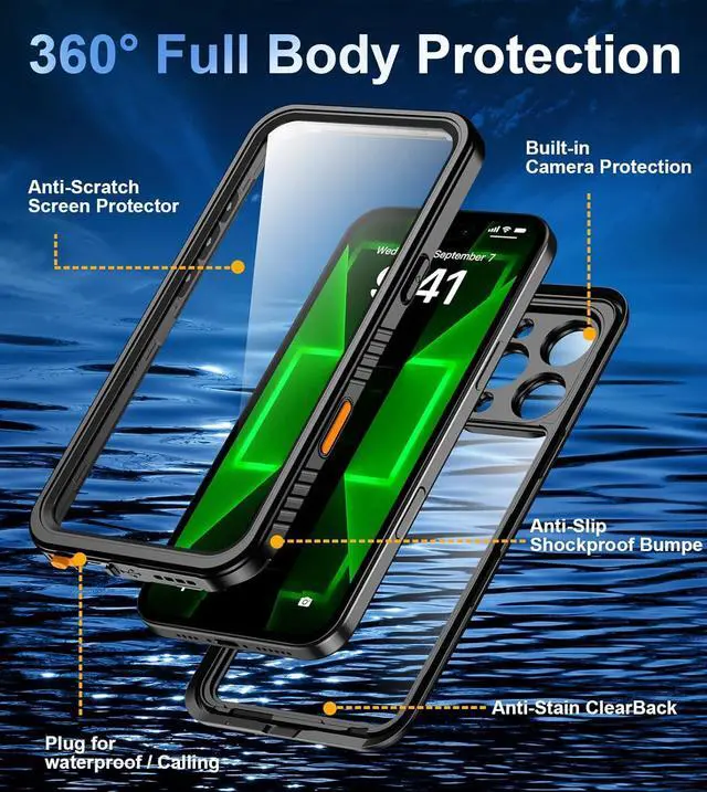 Alt view image 4 of 7 - BONAEVER for iPhone 16 Pro Max Case Waterproof, [Built-in Screen Protector][IP68 Underwater][12FT Military Grade Shockproof][Dustproof][360° Full Body] Protective Phone Case for iPhone 16 Pro Max 6.9"