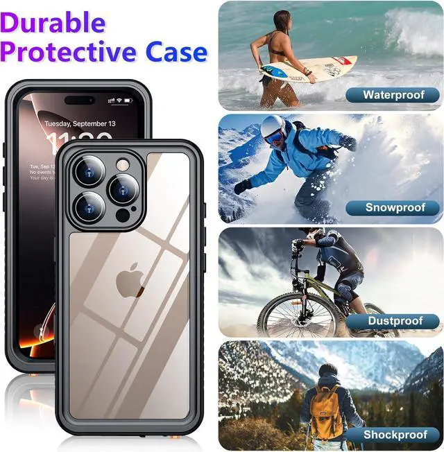 Alt view image 7 of 7 - BONAEVER for iPhone 16 Pro Max Case Waterproof, [Built-in Screen Protector][IP68 Underwater][12FT Military Grade Shockproof][Dustproof][360° Full Body] Protective Phone Case for iPhone 16 Pro Max 6.9"