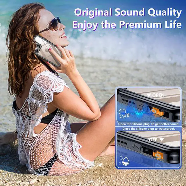 Alt view image 6 of 7 - BONAEVER for iPhone 16 Pro Max Case Waterproof, [Built-in Screen Protector][IP68 Underwater][12FT Military Grade Shockproof][Dustproof][360° Full Body] Protective Phone Case for iPhone 16 Pro Max 6.9"