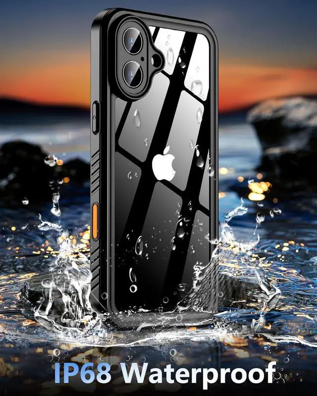 Alt view image 4 of 6 - BONAEVER for iPhone 16 Plus Case Waterproof, [Built-in Screen Protector][IP68 Underwater][12FT Military Grade Shockproof][Dustproof][Real 360° Full Body] Protective Phone Case for iPhone 16 Plus 6.7"