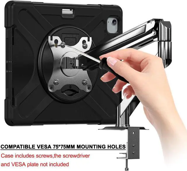 Alt view image 4 of 7 - BONAEVER Case for iPad Air 13 inch M3 2025 M2 2024, iPad Pro 12.9 inch 6th 5th 4th 3rd Gen Shockproof Cover with Stand & Pencil Holder & VESA Mounting Holes 75mm * 75mm