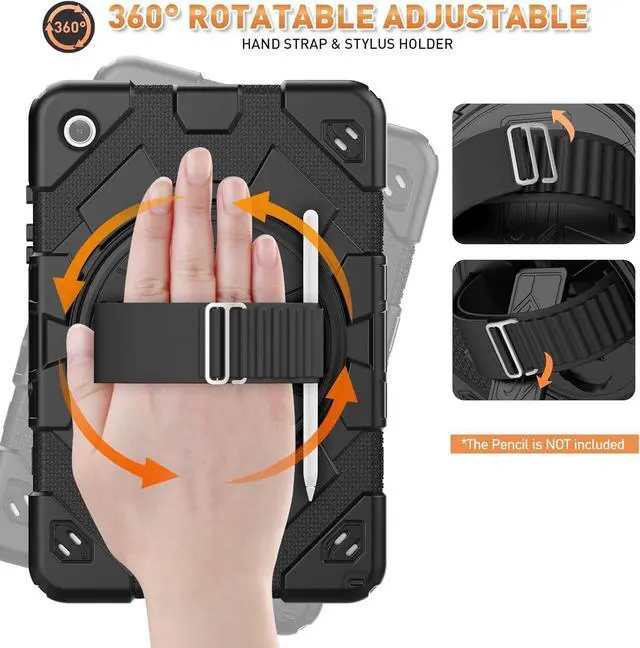 Alt view image 4 of 7 - Bonaever Case for Galaxy Tab A9 Plus 11 inch (SM-X210/X216/X218 Case). Protective Tablet Cover with Screen Protector, 360° Rotating Stand, Hand & Shoulder Strap