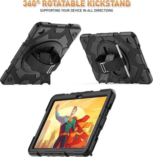 Alt view image 5 of 7 - Bonaever Case for Galaxy Tab A9 Plus 11 inch (SM-X210/X216/X218 Case). Protective Tablet Cover with Screen Protector, 360° Rotating Stand, Hand & Shoulder Strap