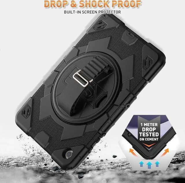 Alt view image 3 of 7 - Bonaever Case for Galaxy Tab A9 Plus 11 inch (SM-X210/X216/X218 Case). Protective Tablet Cover with Screen Protector, 360° Rotating Stand, Hand & Shoulder Strap