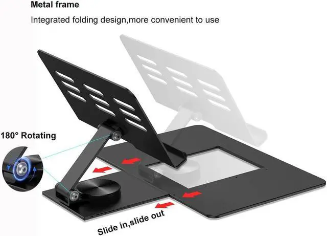 Alt view image 6 of 7 - BONAEVER for Samsung Galaxy Z Fold 6/5/4/3/2 Adjustable Stand for Desk, Fully Foldable & Portable Z Fold 6 Stand, Office Mobile Phone Stand Holder with Capacitor Pen and Bluetooth Mouse & Keyboard Set