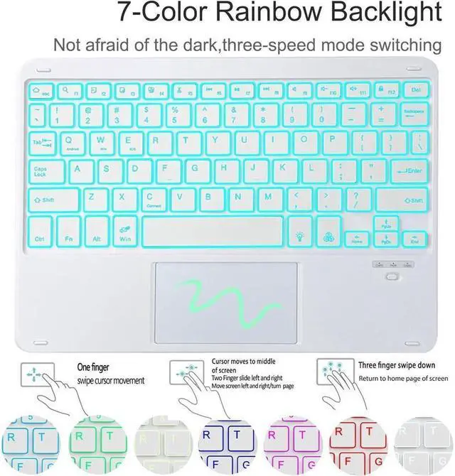 Alt view image 3 of 7 - BONAEVER Keyboard Case for iPad Air 13 Inch M3 2025 M2 2024, iPad Pro 12.9 6th 2022/5th 2021/4th 2020/3rd 2018 Gen, Detachable Bluetooth Keyboard with Trackpad 7 Colors RGB Backlit, Pencil Holder