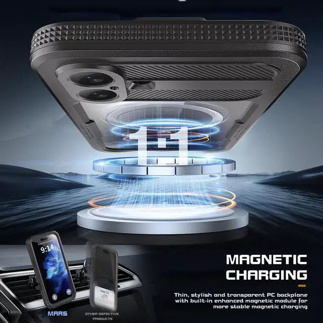 Alt view image 4 of 7 - BONAEVER for iPhone 16 Plus Waterproof Case Compatible with MagSafe, Magnetic Waterproof Full Body IP68 Underwater Case Built-in Screen Protector Dropproof Dustproof Shockproof Cover