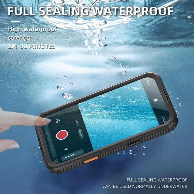 Alt view image 2 of 7 - BONAEVER for iPhone 16 Plus Waterproof Case Compatible with MagSafe, Magnetic Waterproof Full Body IP68 Underwater Case Built-in Screen Protector Dropproof Dustproof Shockproof Cover