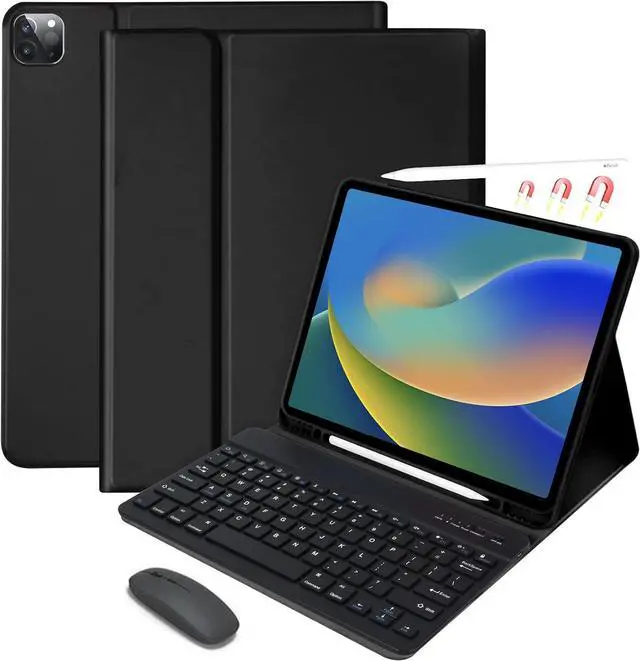 Main image of Keyboard Case with Mouse for iPad Air 13 inch M3 M2 2025 2024 / iPad Pro 12.9 inch 6th 5th 4th 3rd Generation 2022 2021 2020 2018 - Wireless Detachable Keyboard- Pencil Holder