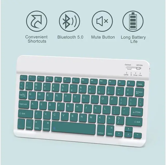 Alt view image 6 of 7 - Keyboard Case with Mouse for iPad Air 13 inch M3 M2 2025 2024 / iPad Pro 12.9 inch 6th 5th 4th 3rd Generation 2022 2021 2020 2018 - Wireless Detachable Keyboard- Pencil Holder Dark Green