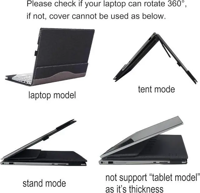 Alt view image 4 of 7 - BONAEVER Laptop Cover Case for 14 inch Lenovo Thinkpad X1 Carbon Gen 12 & ThinkPad X1 2-in-1 Gen 9, PU Leather Protective Sleeve Bag with Heat Dissipation Bracket, Pencil Holder