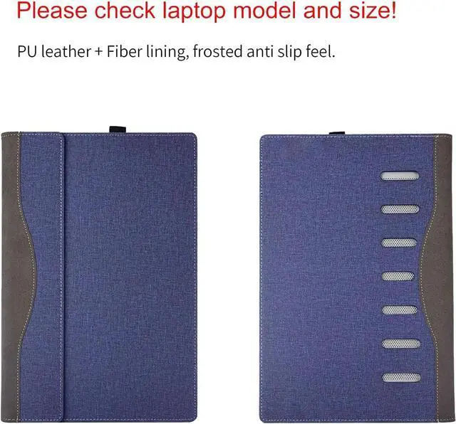 Alt view image 5 of 7 - BONAEVER Cover Case for HP Envy x360 2-in-1 Laptop 14-FA 14z-FA & 14-fc 14t-fc &for HP Spectre x360 14-EU 14t-EU,PU Leather Protective Sleeve with Foldable Cooling Bracket Blue