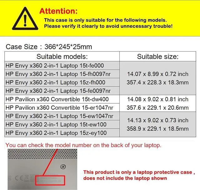 Alt view image 2 of 7 - Cover Case for 15.6'' HP Envy x360 2-in-1 Laptop 15t-fe 15-fh 15z-fh 15-fe 15-ew 15t-ew 15z-ey & HP Pavilion x360 Convertible 15t-dw 15-er,PU Leather Protective Shell Detachable Laptop Bag Blue