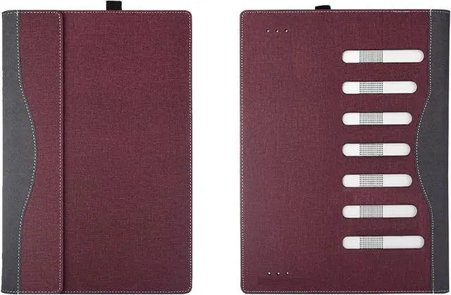 Alt view image 4 of 7 - BONAEVER Laptop Case for 15 inch Microsoft Surface Laptop 7 Windows PC with ARM CPU and AI-Powered Copilot+, PU Leather Folio Stand Laptop Protective Cover Wine Red