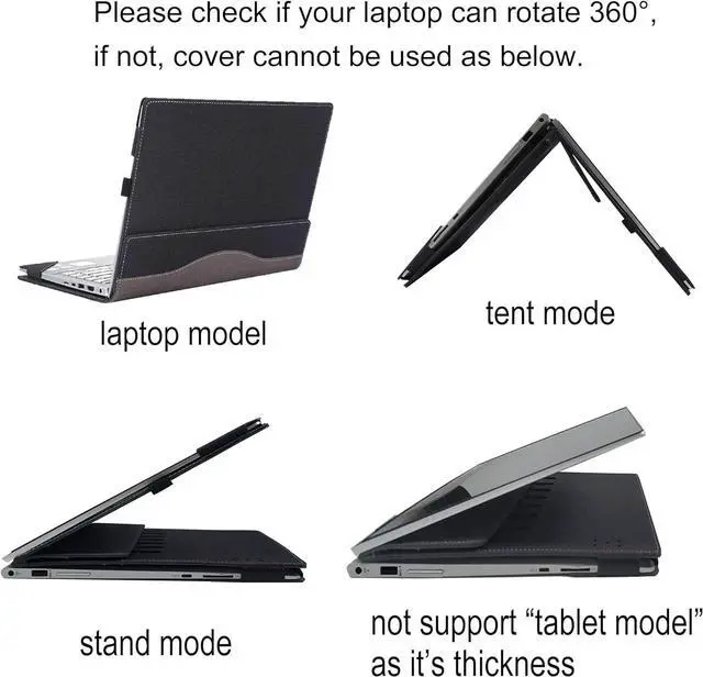 Alt view image 6 of 7 - BONAEVER Protective Case Cover for Hp Pavilion X360 Convertible 14-dy Laptop 14t-ek 14-ek 2-in-1 [Not Other Models] Notebook Sleeve Computer Bag Protective PU Leather Shell Blue
