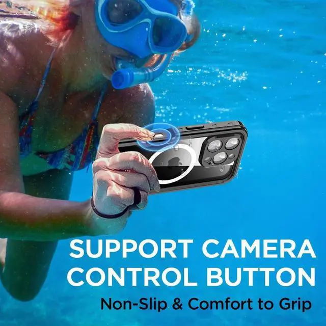 Alt view image 5 of 7 - BONAEVER Waterproof Case for iPhone 16 Pro Max 6.7 inch with MagSafe Snowproof,Dustproof and Shockproof, IP68 Certified Full Body Protection Fully Sealed Underwater Cover for iPhone 16 Pro Max 6.7"