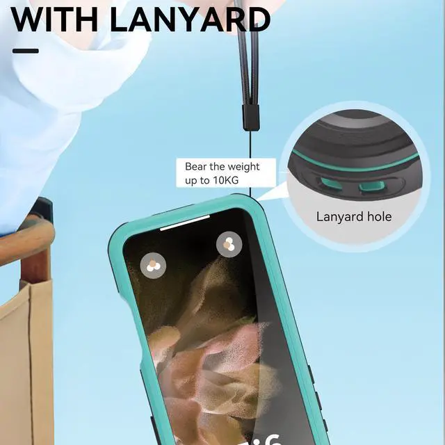 Alt view image 5 of 7 - BONAEVER Waterproof Case for iPhone 16 Pro 6.3 inch with MagSafe Snowproof,Dustproof and Shockproof, IP68 Certified Full Body Protection Fully Sealed Underwater Cover for iPhone 16 Pro 6.3" Blue