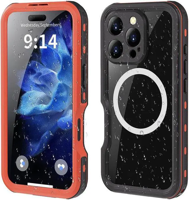 Main image of BONAEVER Waterproof Case for iPhone 16 Pro 6.3 inch with MagSafe Snowproof,Dustproof and Shockproof, IP68 Certified Full Body Protection Fully Sealed Underwater Cover for iPhone 16 Pro 6.3" Red
