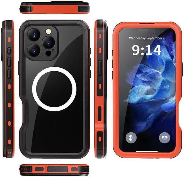 Alt view image 7 of 7 - BONAEVER Waterproof Case for iPhone 16 Pro Max 6.7 inch with MagSafe Snowproof,Dustproof and Shockproof, IP68 Certified Full Body Protection Fully Sealed Underwater Cover for iPhone 16 Pro Max 6.7"
