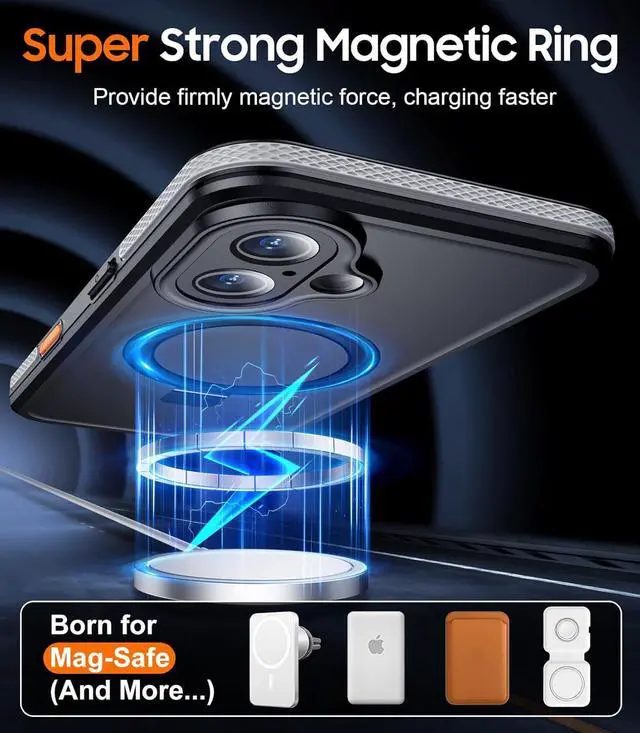 Alt view image 6 of 7 - BONAEVER Magnetic for iPhone 16 Plus Case Waterproof, [Built-in Ring Invisible Stand & Screen Protector][IP68 Underwater][Dropproof][Dustproof][Real 360] Shockproof Protective Phone Case 6.7''