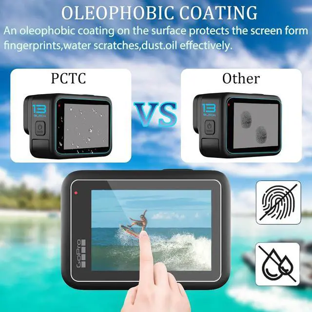 Alt view image 6 of 7 - BONAEVER 10 PCS Hero 13 Screen Protector Fit for GoPro Hero 13 Black, 9H Ultra Clear Tempered Glass Screen Only for Go Pro Hero 13 Accessories, Screen Protector & Silicone Lens Protective Cover