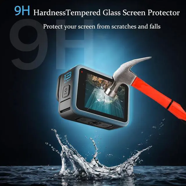 Alt view image 4 of 7 - BONAEVER 10 PCS Hero 13 Screen Protector Fit for GoPro Hero 13 Black, 9H Ultra Clear Tempered Glass Screen Only for Go Pro Hero 13 Accessories, Screen Protector & Silicone Lens Protective Cover
