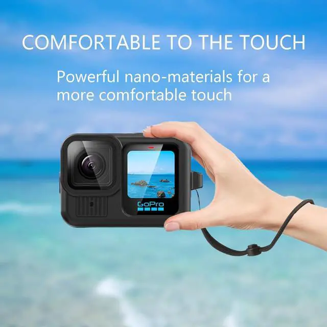 Alt view image 7 of 7 - BONAEVER Silicone Case Suitable for GoPro Hero 13 Black, Silicone Rubber Soft Case Protector Cover with Lens Cover Cap Lanyard Accessories Bundle Kit for Hero 13 Black Action Camera