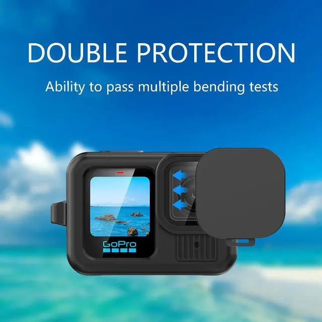 Alt view image 6 of 7 - BONAEVER Silicone Case Suitable for GoPro Hero 13 Black, Silicone Rubber Soft Case Protector Cover with Lens Cover Cap Lanyard Accessories Bundle Kit for Hero 13 Black Action Camera