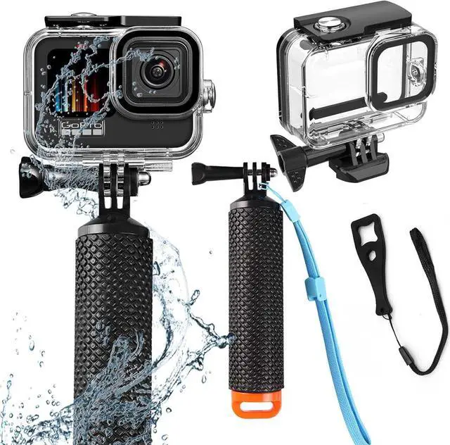 Main image of BONAEVER Compatible for Go Pro Hero 13 12 11 10 9 Black Waterproof Housing Case 60M/196FT Protective Underwater Dive Case Shell with Cameras Handle Mount Accessories Kit