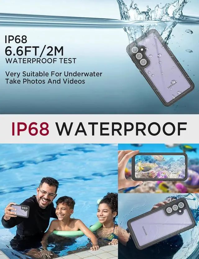 Alt view image 2 of 7 - BONAEVER for Samsung Galaxy S24 FE Case Waterproof, IP68 Underwater Full Heavy Duty Protection, Built-in Screen&Camera Protector, Military Shockproof Dropproof Rugged Phone Case for S24 FE 6.7"