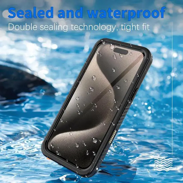 Alt view image 2 of 7 - BONAEVER for iPhone 16 Pro Max Case Waterproof with Camera Control Capture Button, IP68 Underwater, Full Heavy Duty Protection, Built-in Screen Protector, Shockproof Dropproof Phone Cover, Black