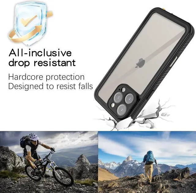 Alt view image 3 of 7 - BONAEVER for iPhone 16 Pro Max Case Waterproof with Camera Control Capture Button, IP68 Underwater, Full Heavy Duty Protection, Built-in Screen Protector, Shockproof Dropproof Phone Cover, Black