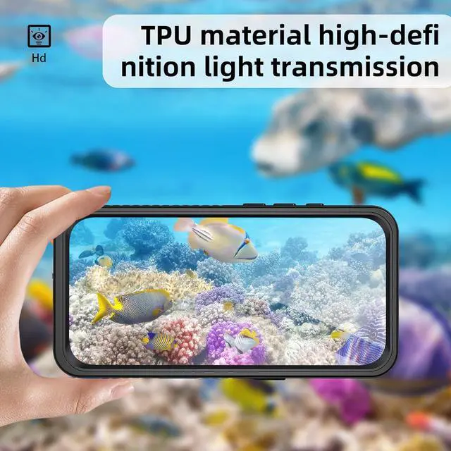 Alt view image 5 of 7 - BONAEVER for iPhone 16 Pro Max Case Waterproof with Camera Control Capture Button, IP68 Underwater, Full Heavy Duty Protection, Built-in Screen Protector, Shockproof Dropproof Phone Cover, Black